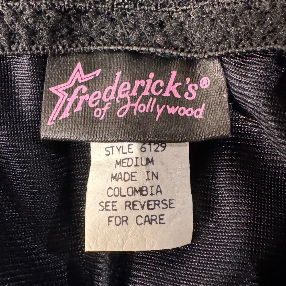Frederick’s of Hollywood Medium Lingerie Nightie Floral Lace Sheer V-Neck Black - Picture 7 of 9